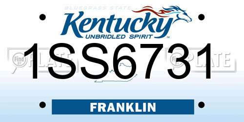 1SS6731 Kentucky License Plate