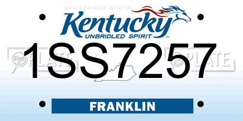 1SS7257 Kentucky License Plate