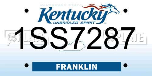 1SS7287 Kentucky License Plate