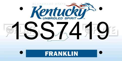 1SS7419 Kentucky License Plate