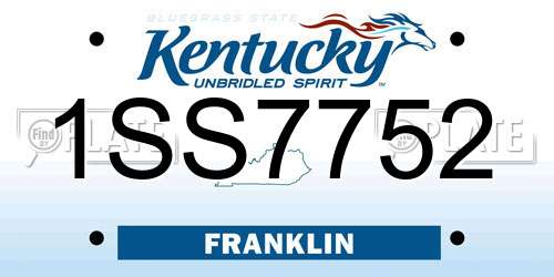 1SS7752 Kentucky License Plate