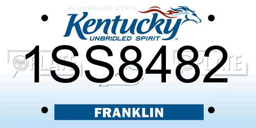 1SS8482 Kentucky License Plate