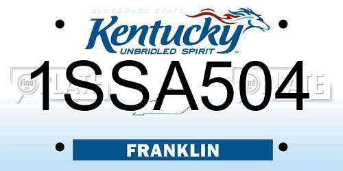 1SSA504 Kentucky License Plate