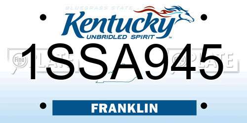 1SSA945 Kentucky License Plate