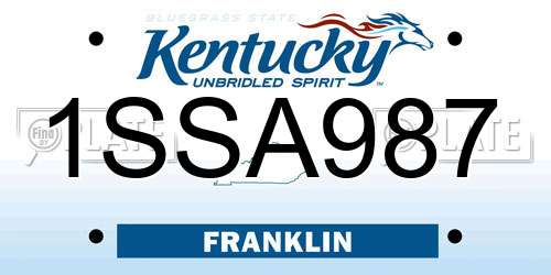 1SSA987 Kentucky License Plate
