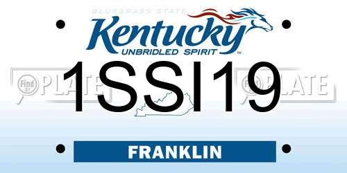 1SSI19 Kentucky License Plate