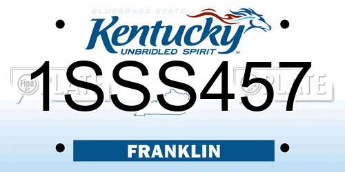 1SSS457 Kentucky License Plate