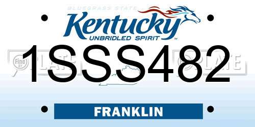 1SSS482 Kentucky License Plate