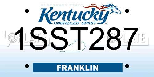 1SST287 Kentucky License Plate