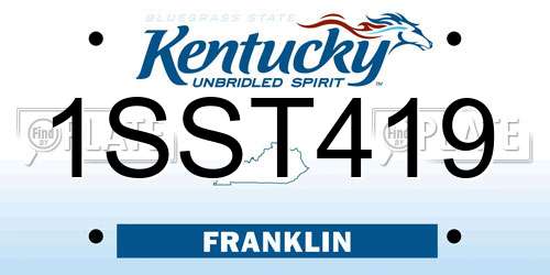 1SST419 Kentucky License Plate