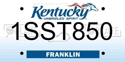 1SST850 Kentucky License Plate