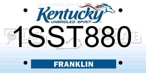 1SST880 Kentucky License Plate