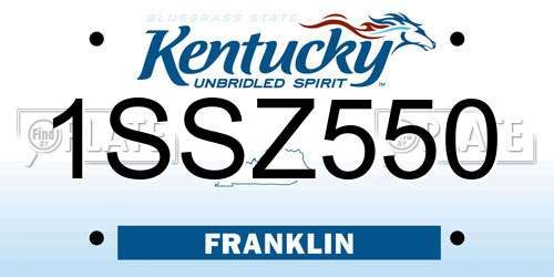 1SSZ550 Kentucky License Plate