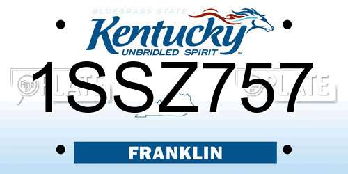1SSZ757 Kentucky License Plate