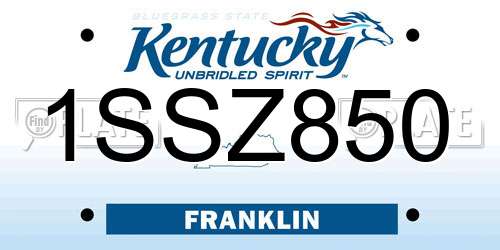1SSZ850 Kentucky License Plate