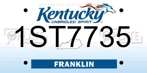 1ST7735 Kentucky License Plate