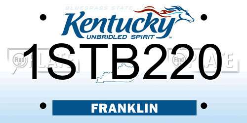 1STB220 Kentucky License Plate