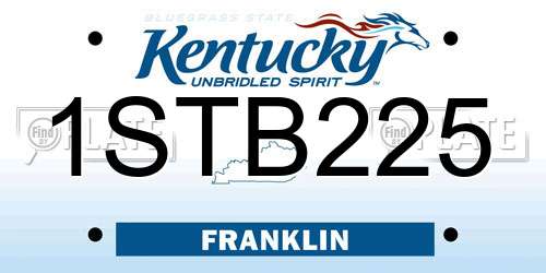 1STB225 Kentucky License Plate