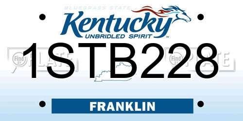 1STB228 Kentucky License Plate