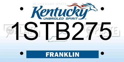 1STB275 Kentucky License Plate