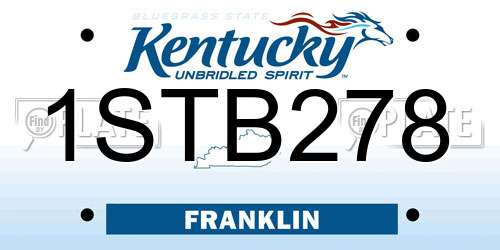 1STB278 Kentucky License Plate