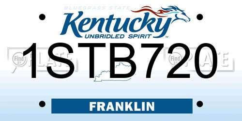 1STB720 Kentucky License Plate