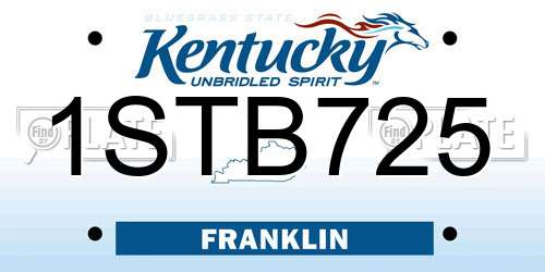 1STB725 Kentucky License Plate