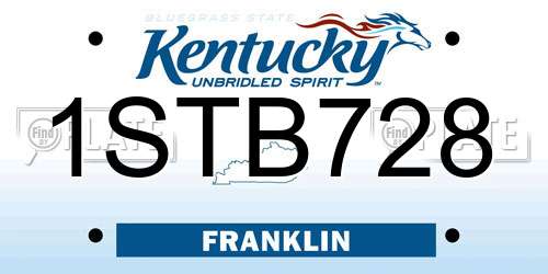 1STB728 Kentucky License Plate