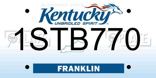 1STB770 Kentucky License Plate