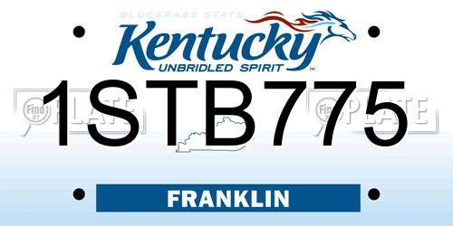 1STB775 Kentucky License Plate