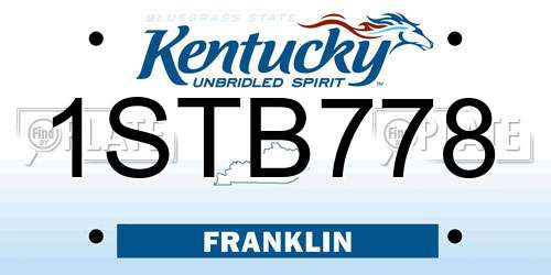 1STB778 Kentucky License Plate