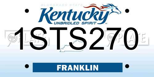 1STS270 Kentucky License Plate