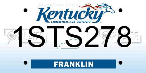 1STS278 Kentucky License Plate