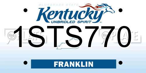 1STS770 Kentucky License Plate