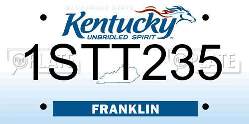 1STT235 Kentucky License Plate