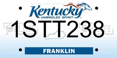 1STT238 Kentucky License Plate