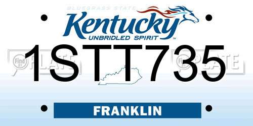 1STT735 Kentucky License Plate