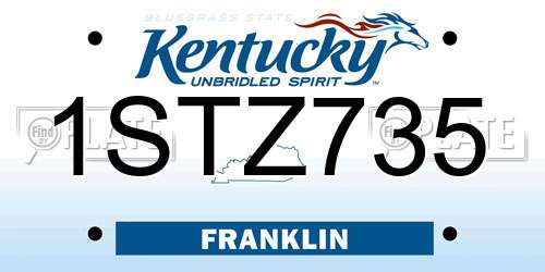 1STZ735 Kentucky License Plate