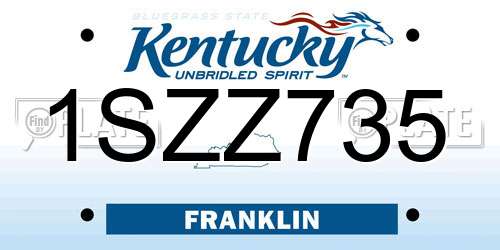 1SZZ735 Kentucky License Plate