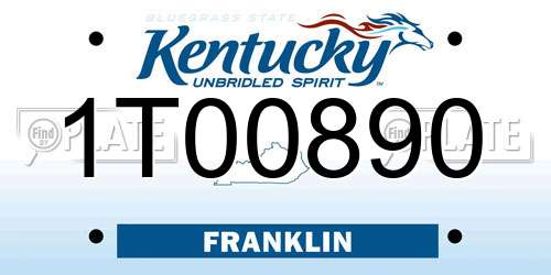 1T00890 Kentucky License Plate