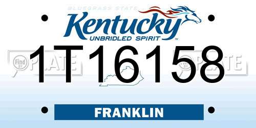 1T16158 Kentucky License Plate