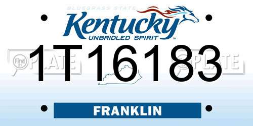 1T16183 Kentucky License Plate