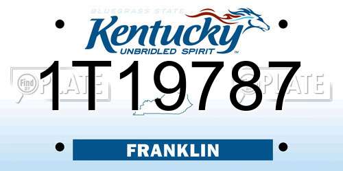 1T19787 Kentucky License Plate