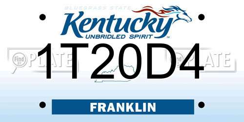 1T20D4 Kentucky License Plate