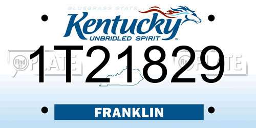 1T21829 Kentucky License Plate
