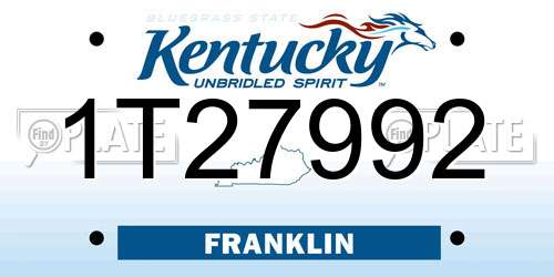 1T27992 Kentucky License Plate
