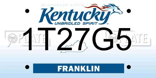 1T27G5 Kentucky License Plate