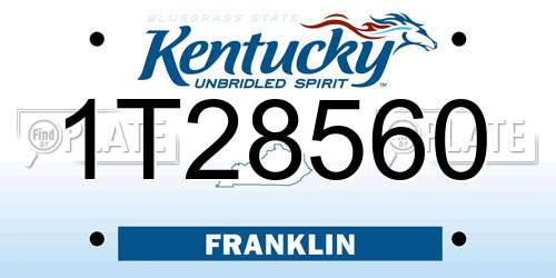 1T28560 Kentucky License Plate