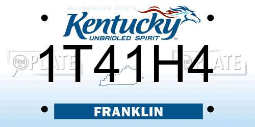 1T41H4 Kentucky License Plate