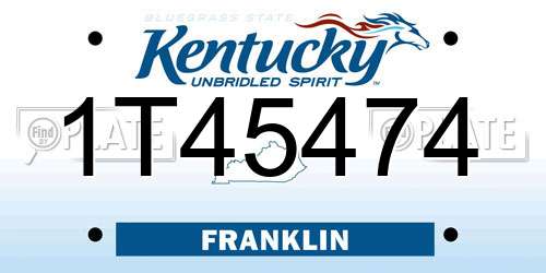 1T45474 Kentucky License Plate